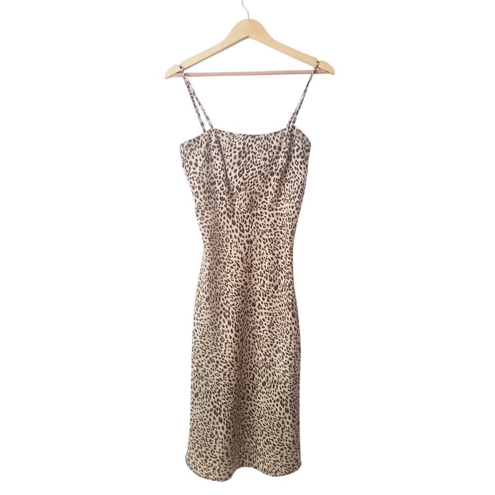 Leopard Print Midi Slip Dress Size Small